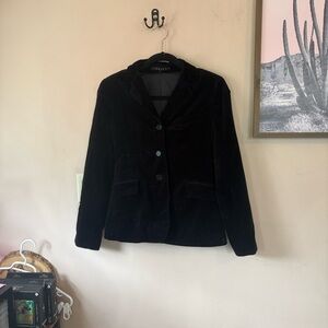 Theory Black Corduroy Evening Blazer Jacket Size Small Minimalist